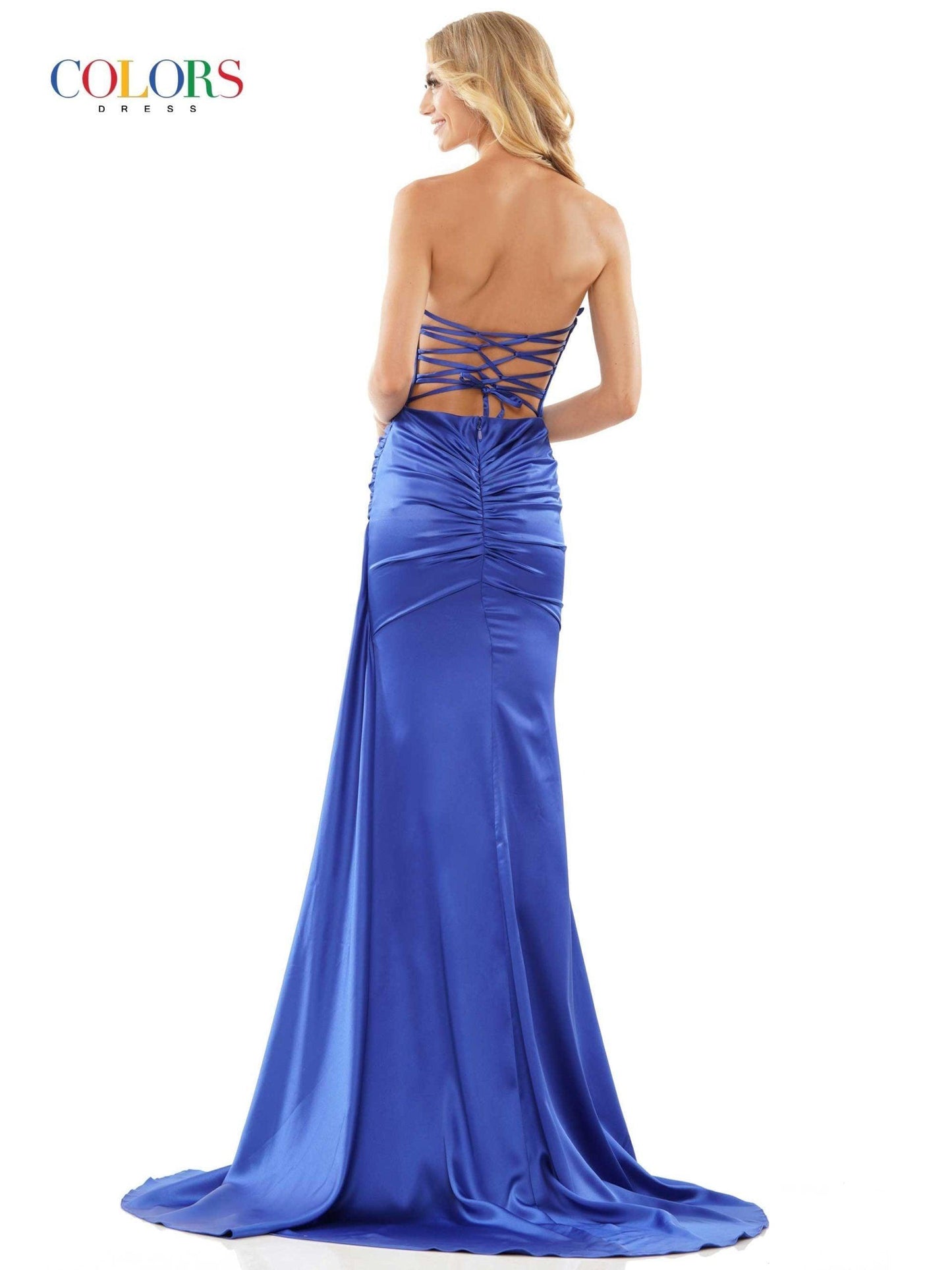 Colors Strapless Long Prom Dress 2968 - The Dress Outlet