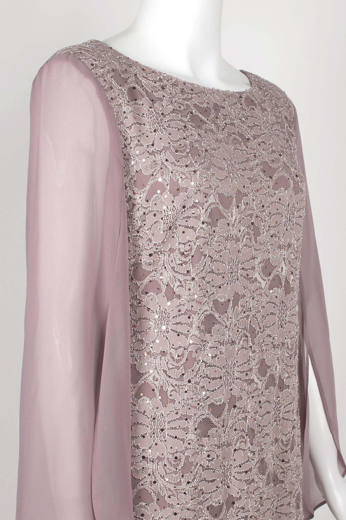 Connected Apparel Long Sleeve Lace Short Dress - The Dress Outlet