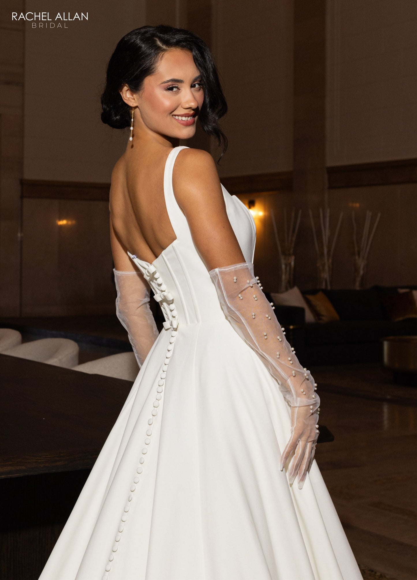 Wedding Dresses A Line Simple Long Wedding Dress Ivory Nude