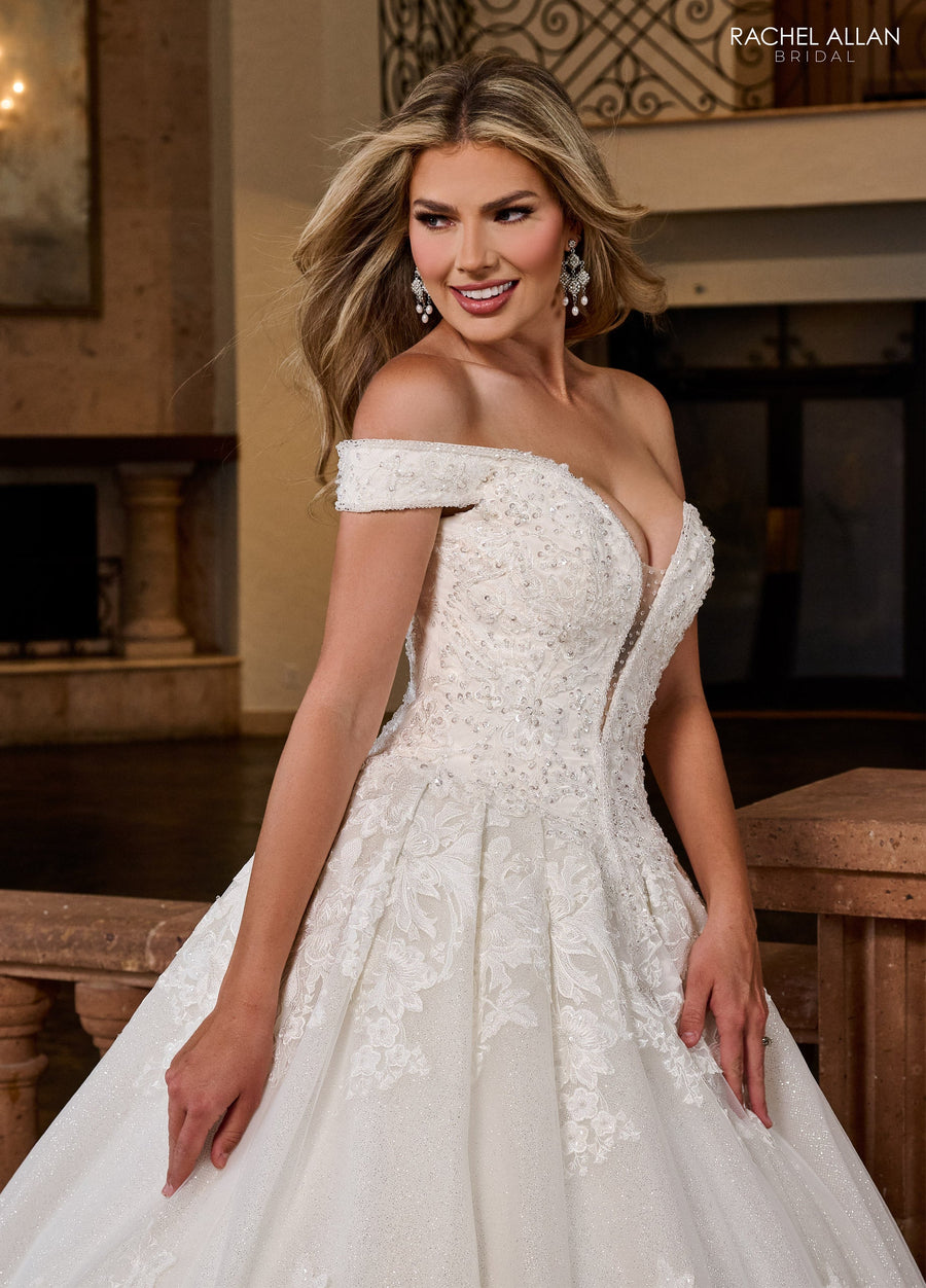 Wedding Dresses Long Ball Gown Glitter Wedding Dress White