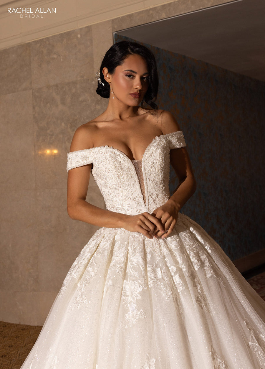 Wedding Dresses Long Ball Gown Glitter Wedding Dress Ivory Nude