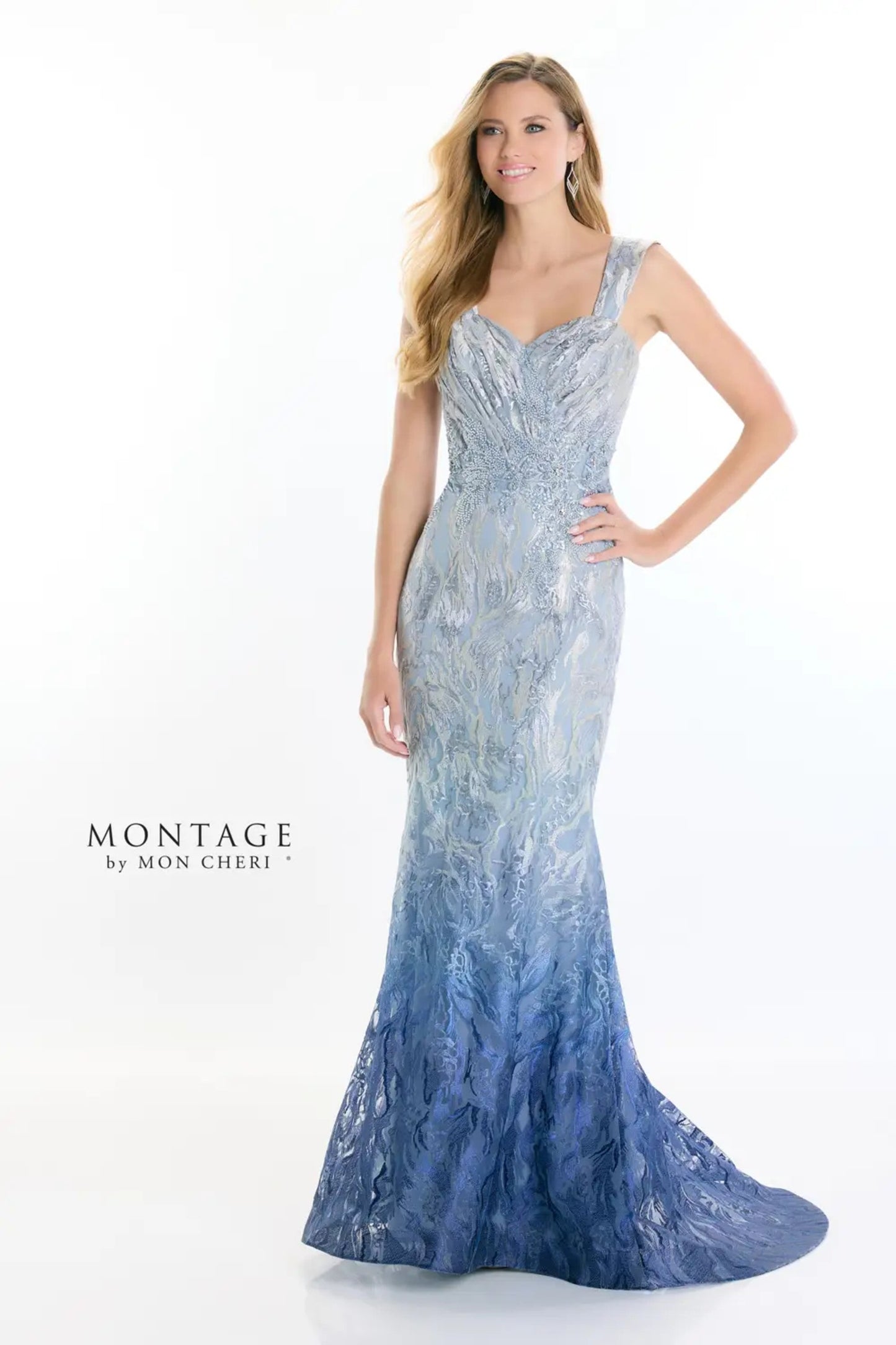 Formal Dresses Long Evening Gown Detachable Sleeve Formal Dress Blue/Navy Blue