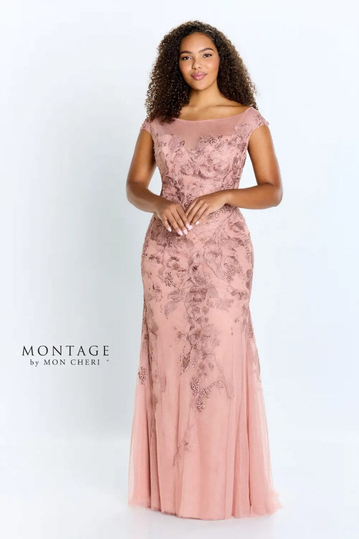 Formal Dresses Floral Long Beaded Evening Formal Dress Rosewood