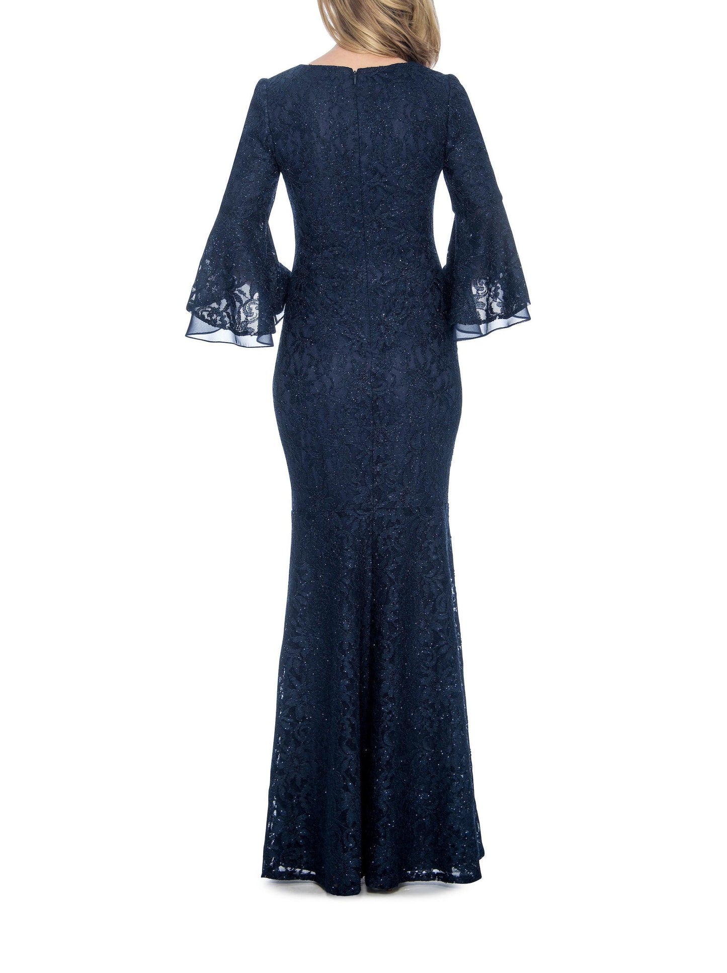 Decode 1.8 Flounce Sleeve Formal Long Lace Dress - The Dress Outlet Decode 1.8