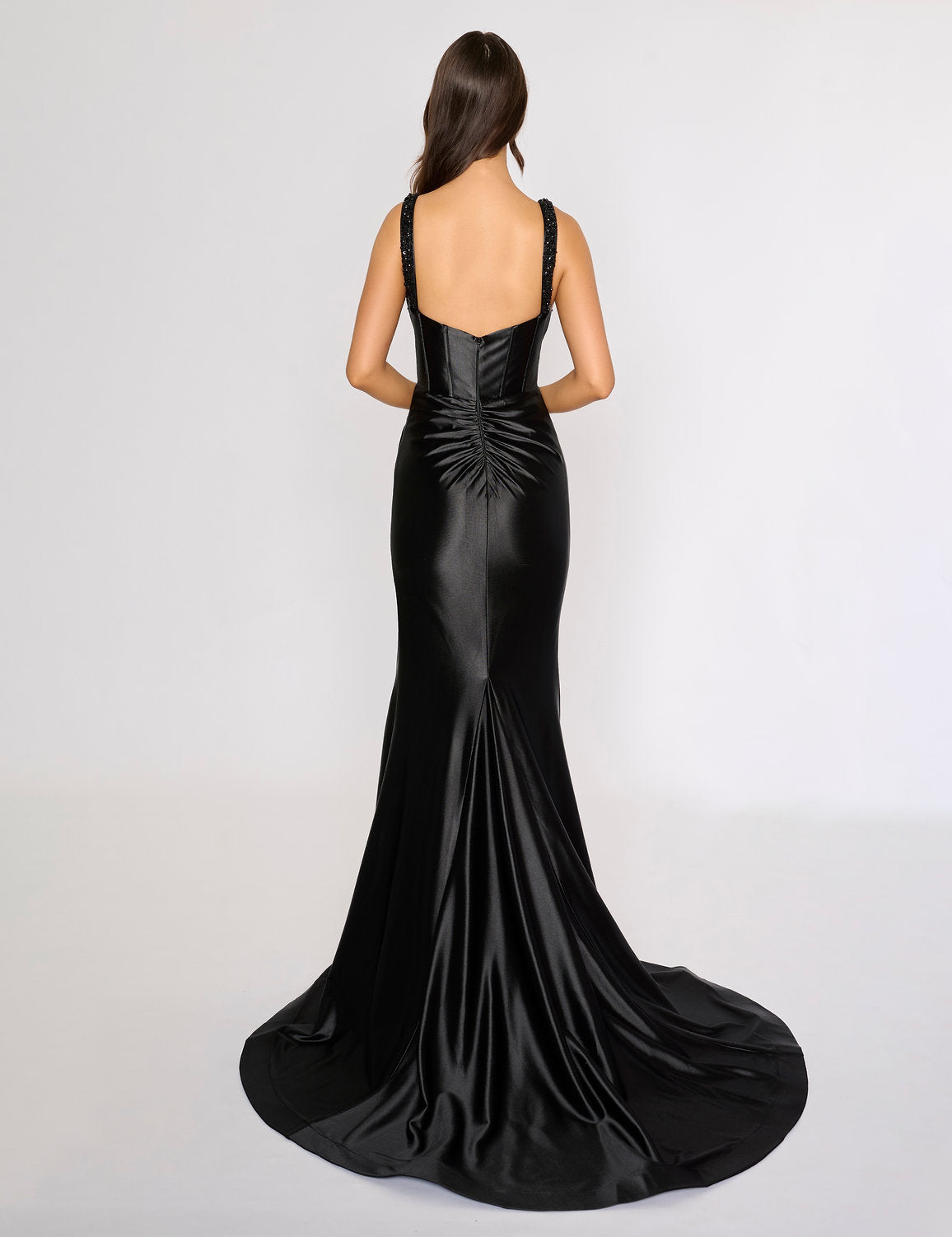 Prom Dresses Fitted Long Mermaid Formal Prom Dress Black