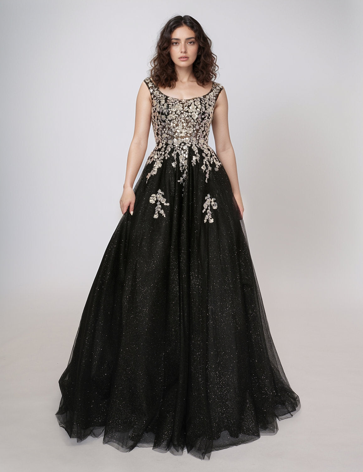 Prom Dresses Long Prom Glitter Formal Dress Black/Silver