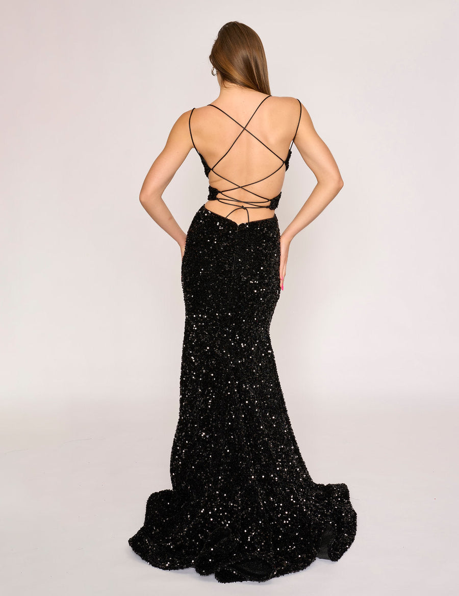 Prom Dresses Formal Long Prom Sequin Dress Black