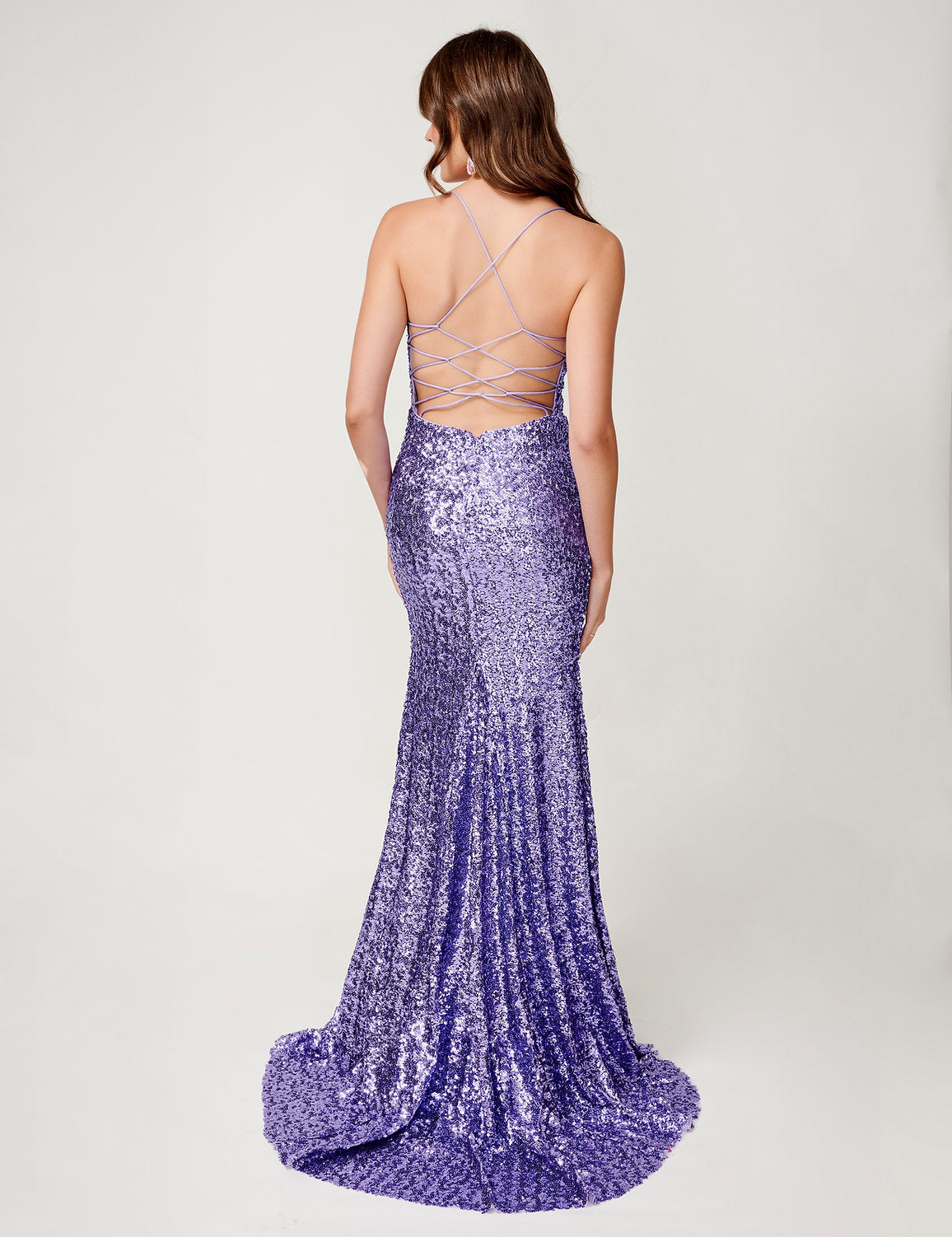 Prom Dresses Mermaid Long Formal Slit Prom Dress Purple