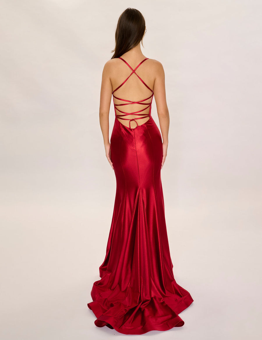 Prom Dresses Formal Long Prom Fitted Evening Dress Burgundy