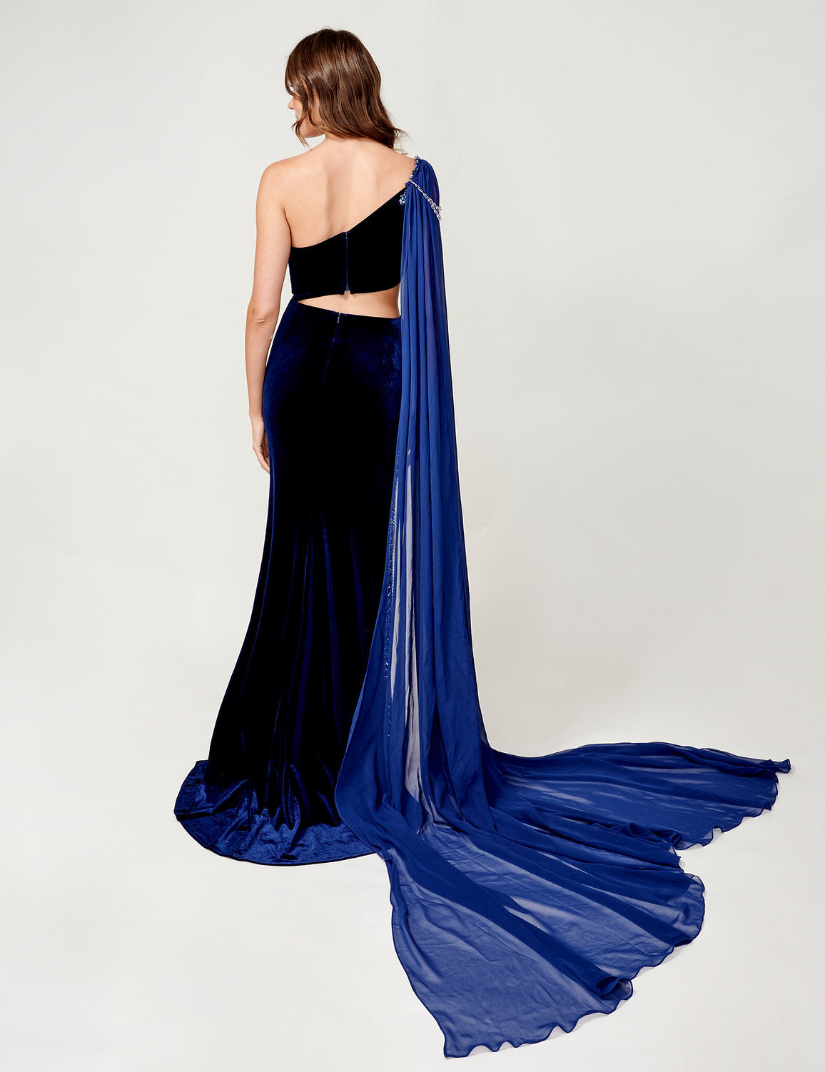 Prom Dresses Fitted Slit Prom Long Formal Dress Navy