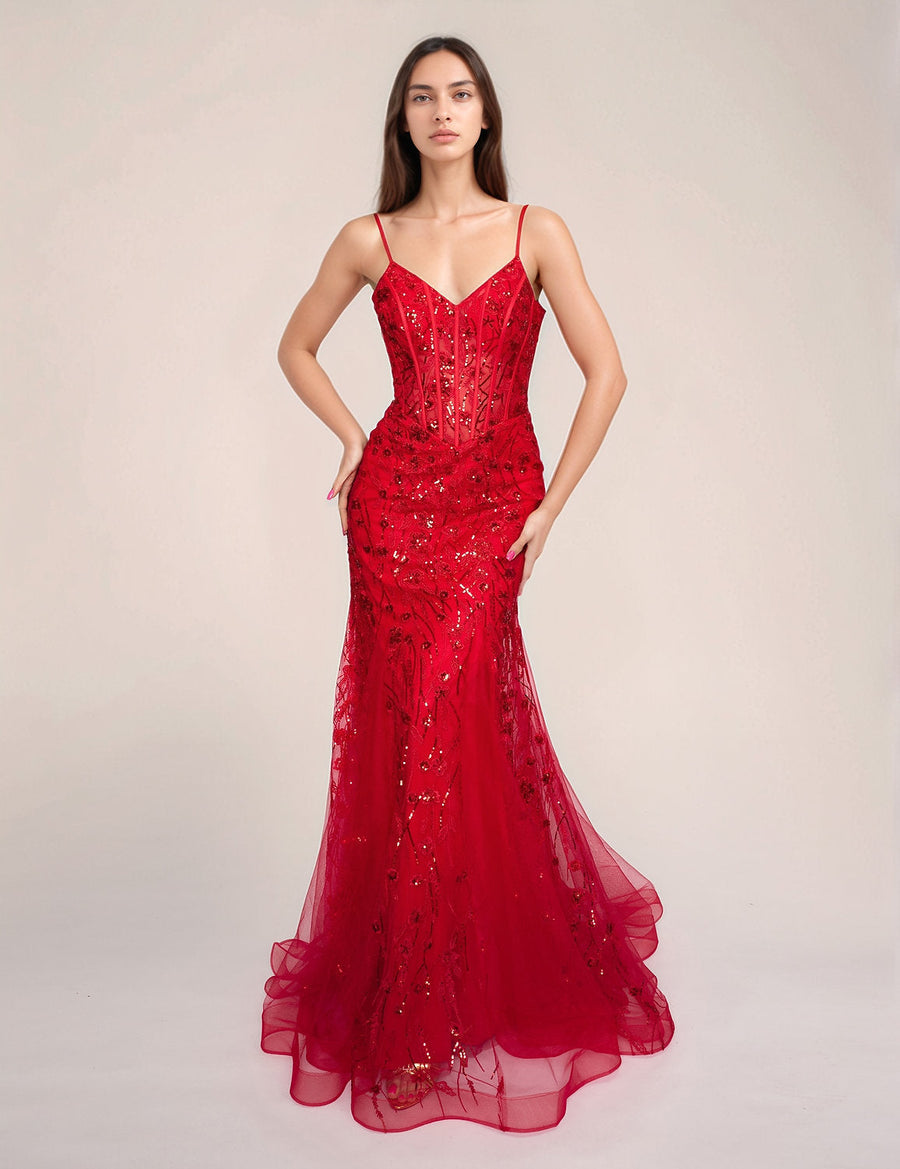 Prom Dresses Formal Long Mermaid Prom Dress Red
