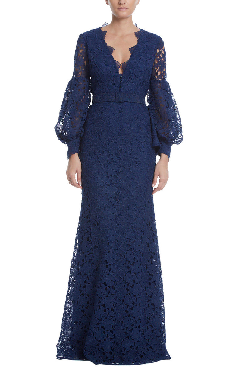 Formal Dresses Formal Long Sleeve Lace Dress Midnight