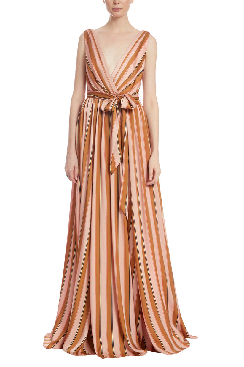 Formal Dresses Long Formal Stripe Evening Dress Blush Multi