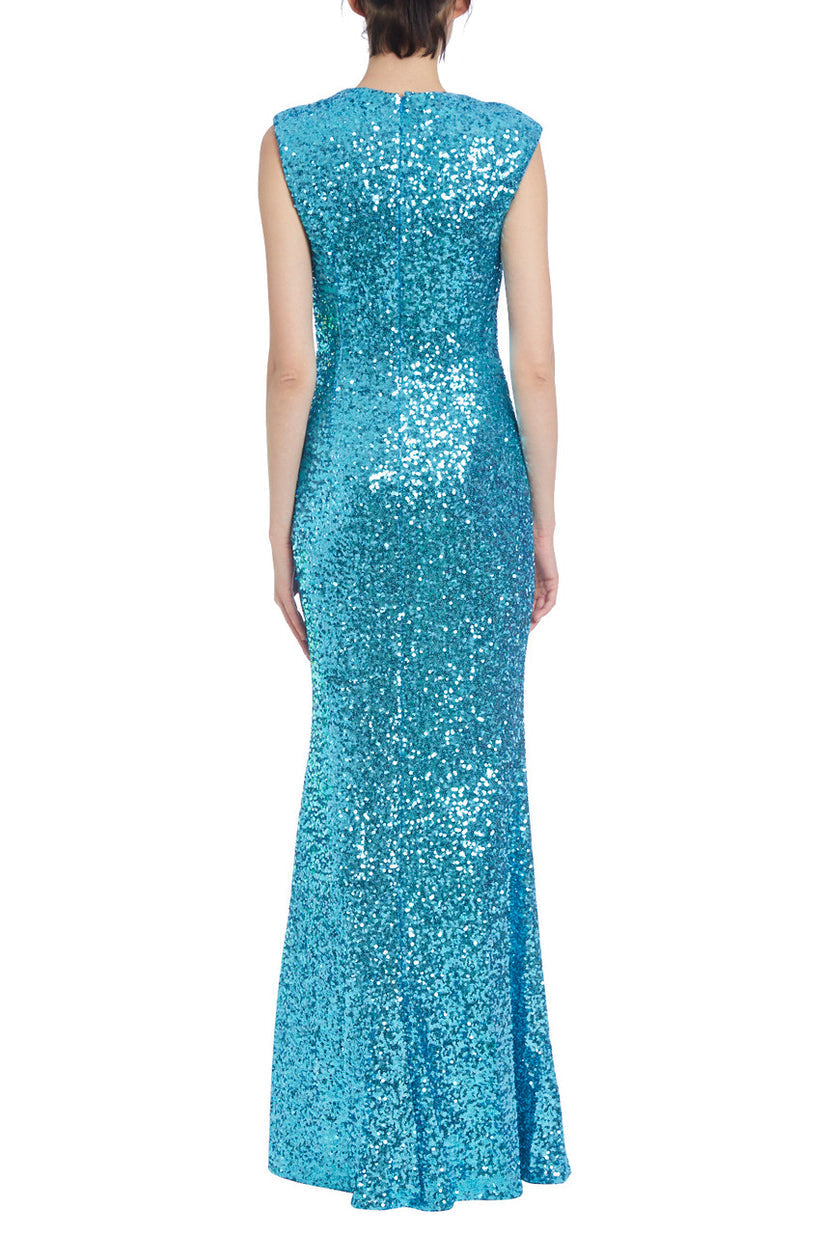 Formal Dresses Long Formal Sequined Mermaid Dress  Turquoise