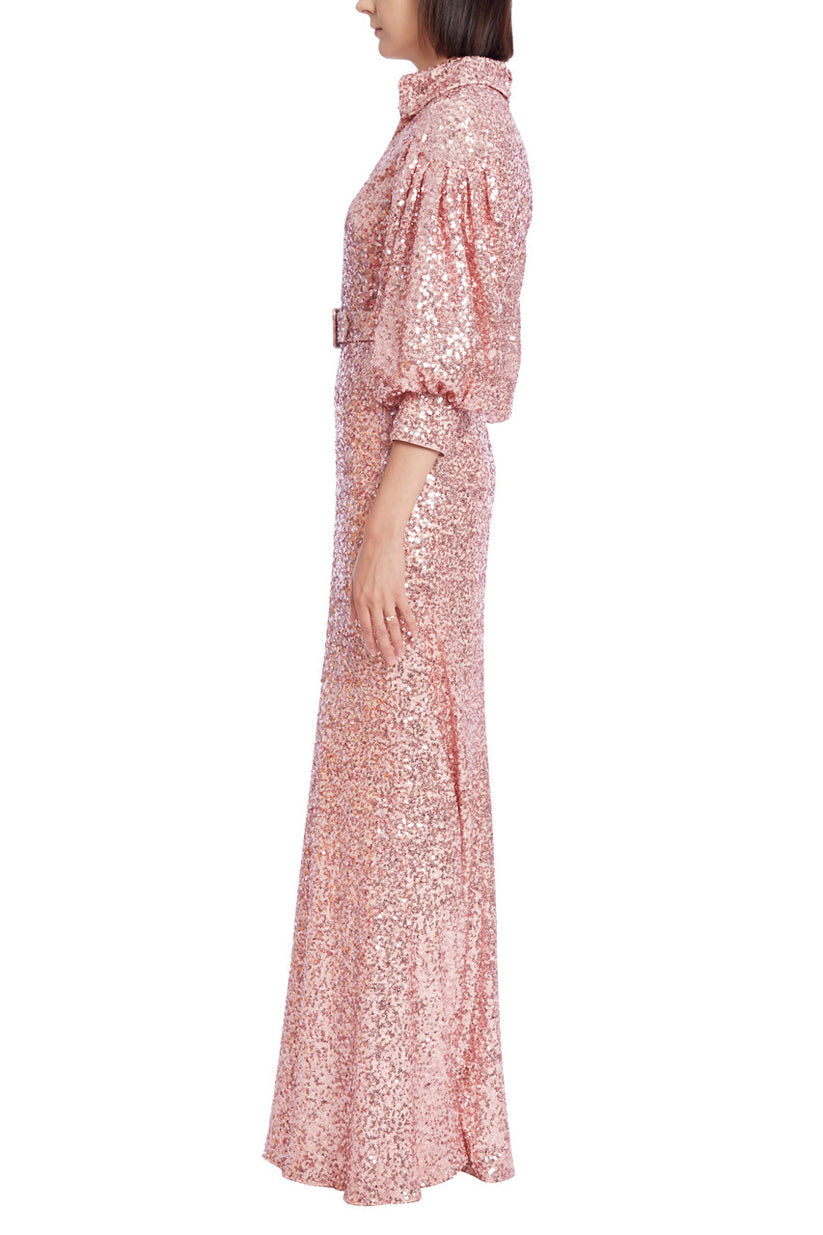 Formal Dresses Long Formal Blouson Sequin Dress Primrose