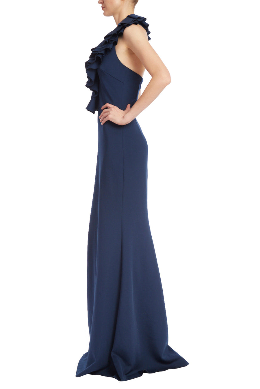 Formal Dresses Long Formal Ruffle Evening Dress Navy