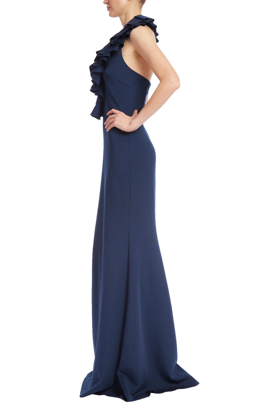 Formal Dresses Long Formal Ruffle Evening Dress Navy