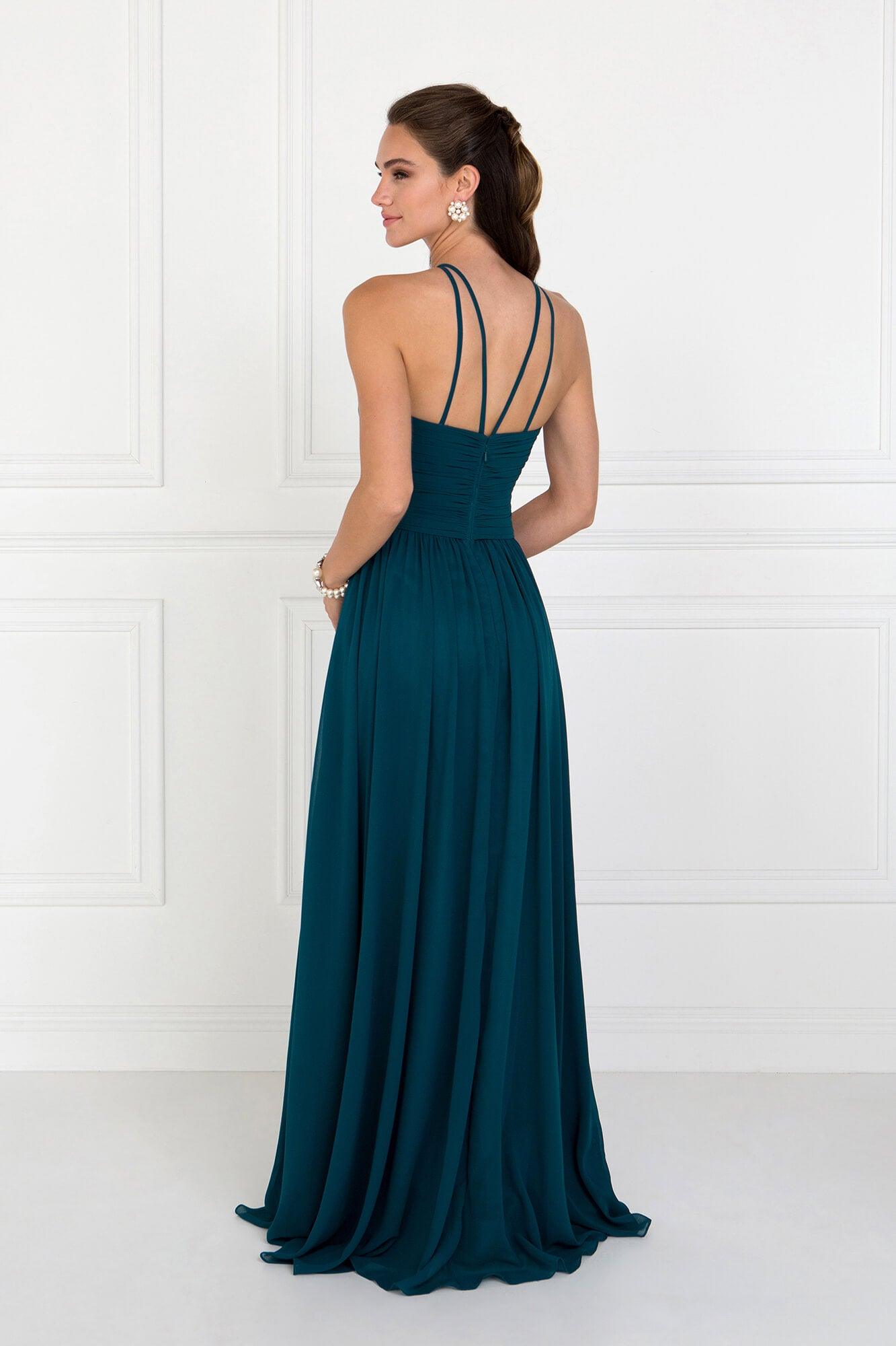 Evening Chiffon Bridesmaid Long Formal Dress - The Dress Outlet Elizabeth K