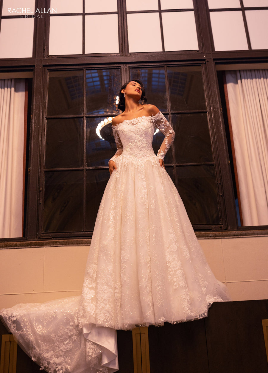 Wedding Dresses A Line Bridal Long Gown Glitter Wedding Dress Ivory Nude