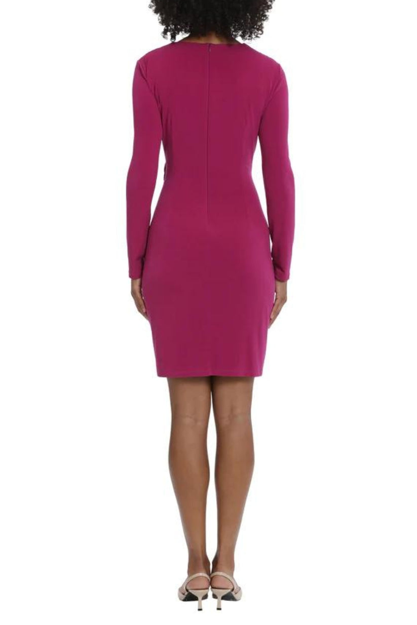 Cocktail Dresses Short Fitted Long Sleeve Cocktail Dress Orchid