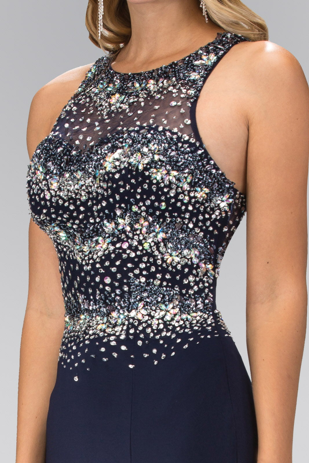 فستان رسمي طويل بدون أكمام بقصة حورية البحر