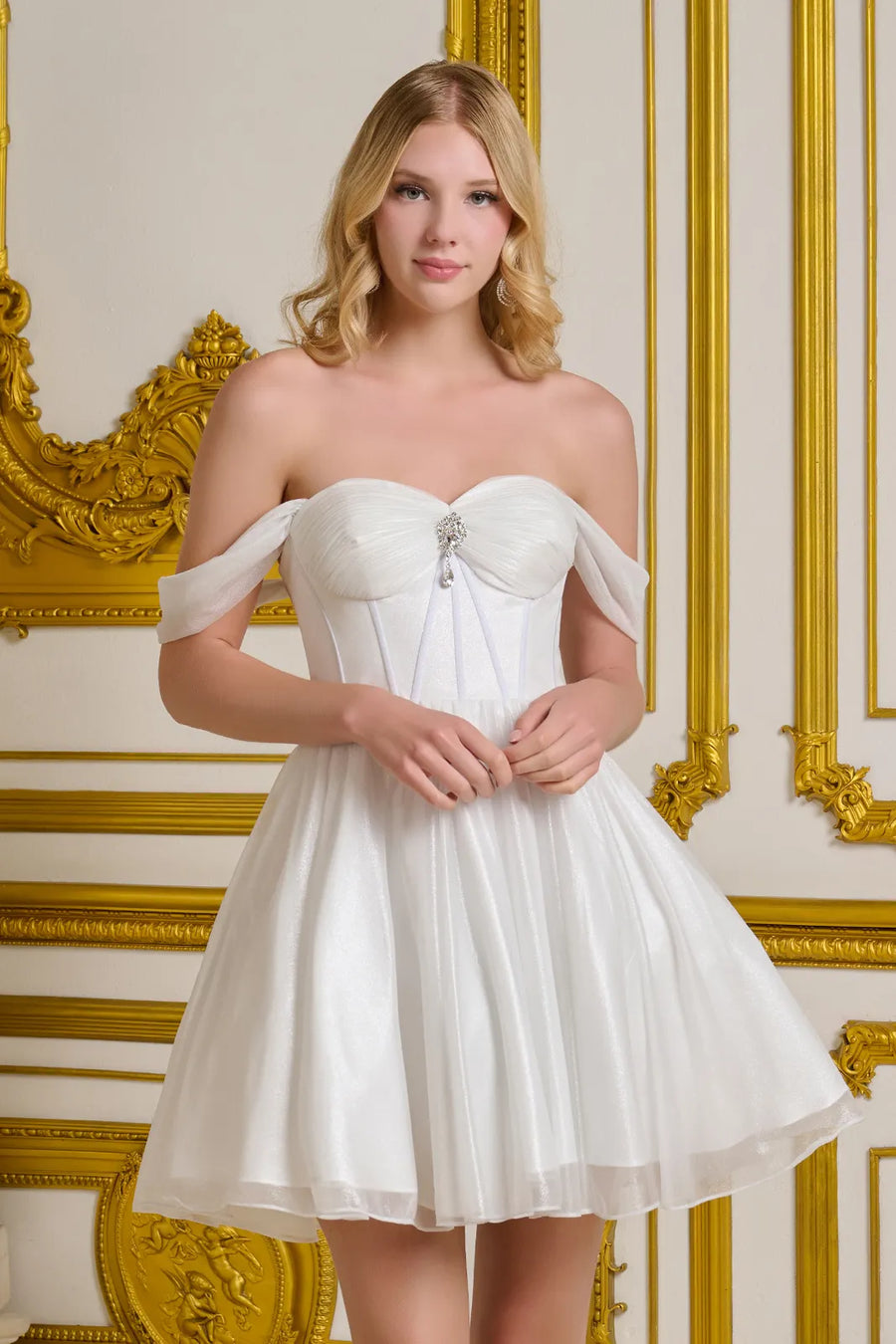 Cocktail Dresses Short Homecoming A Line Cocktail Glitter Dress White