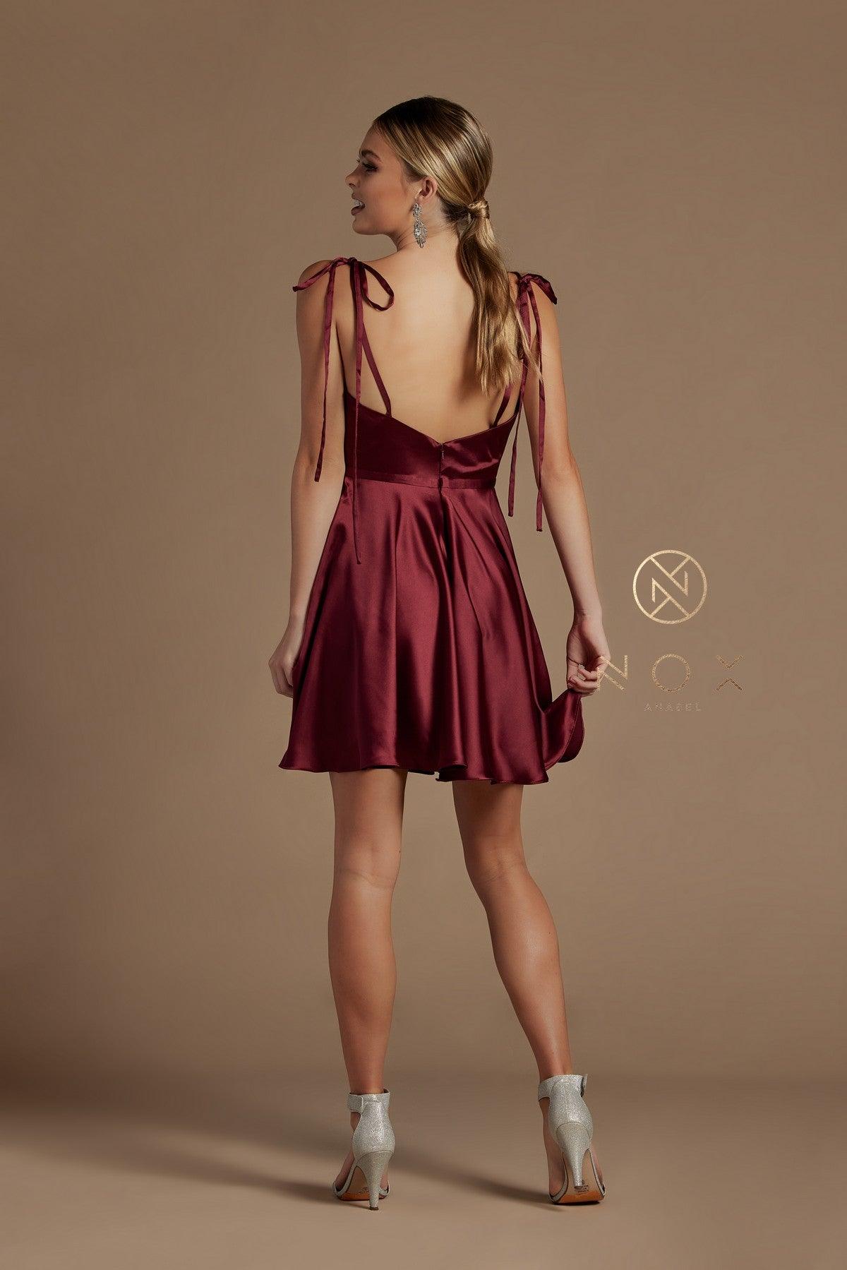 Homecoming Short Spaghetti Strap Cocktail Dress - The Dress Outlet