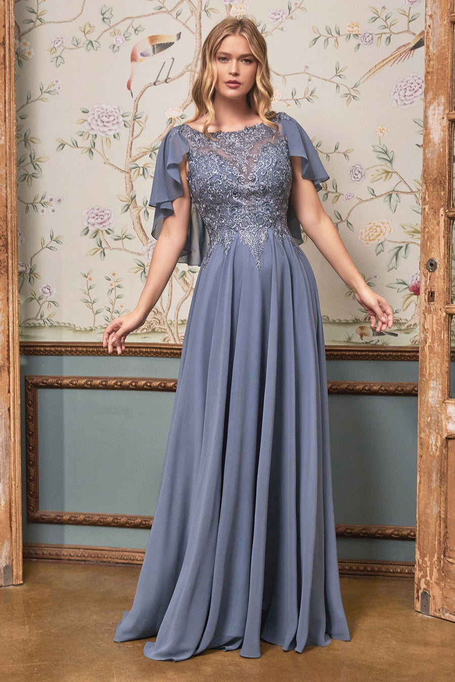 Mother of the Bride Dresses Formal Long A Line Mother of the Bide Dress Smoky Blue