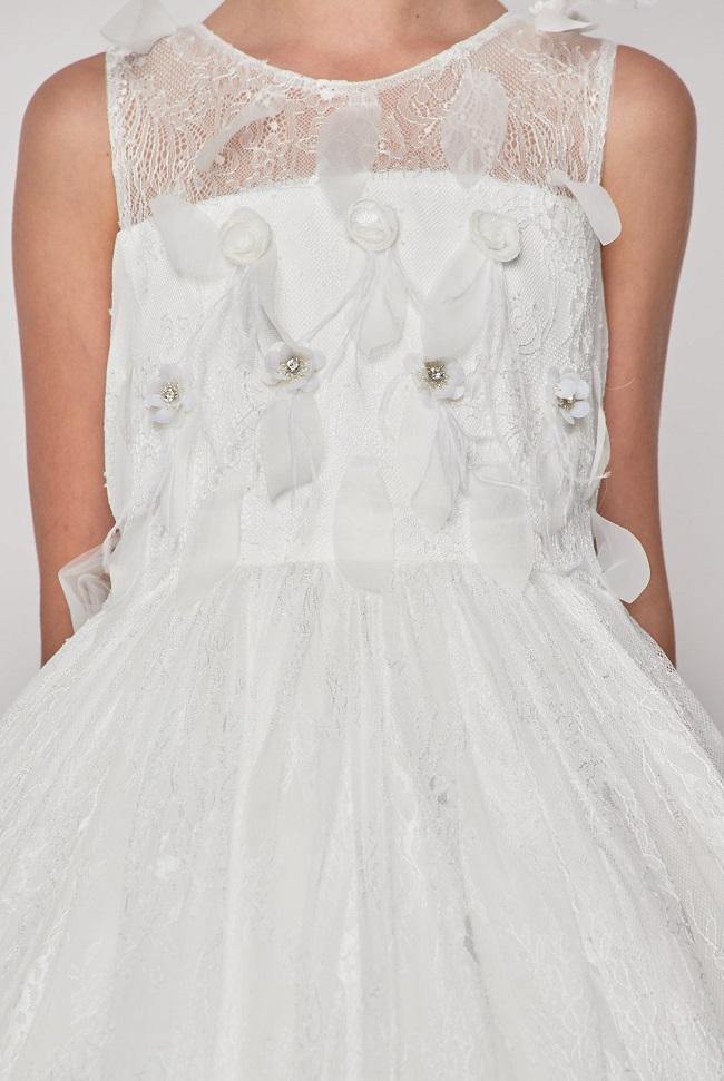 Illusion Neckline Lace Flower Girls Dress - The Dress Outlet Cinderella Couture