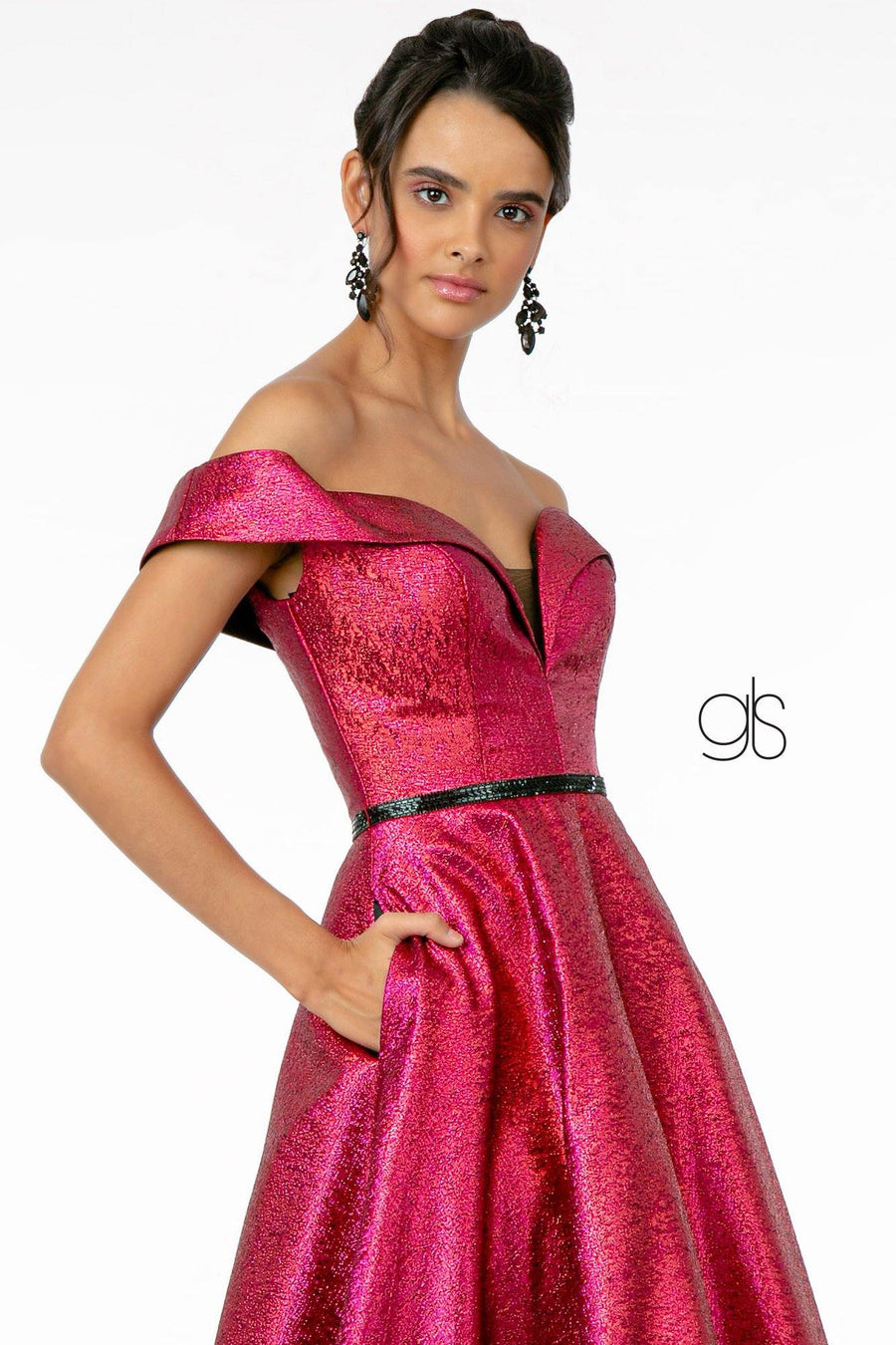 Illusion V-Neck Prom Long Dress - The Dress Outlet Elizabeth K