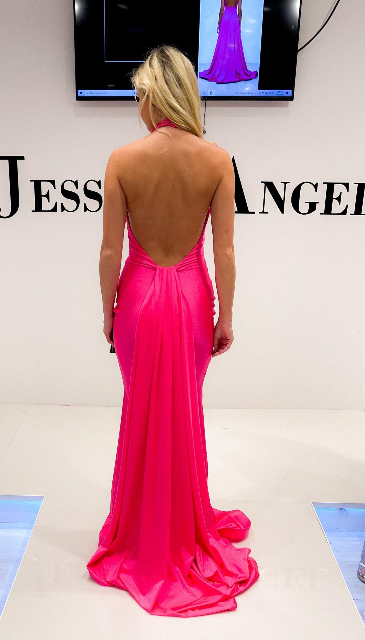 Jessica Angel Formal Halter Long Fitted Gown 931 - The Dress Outlet