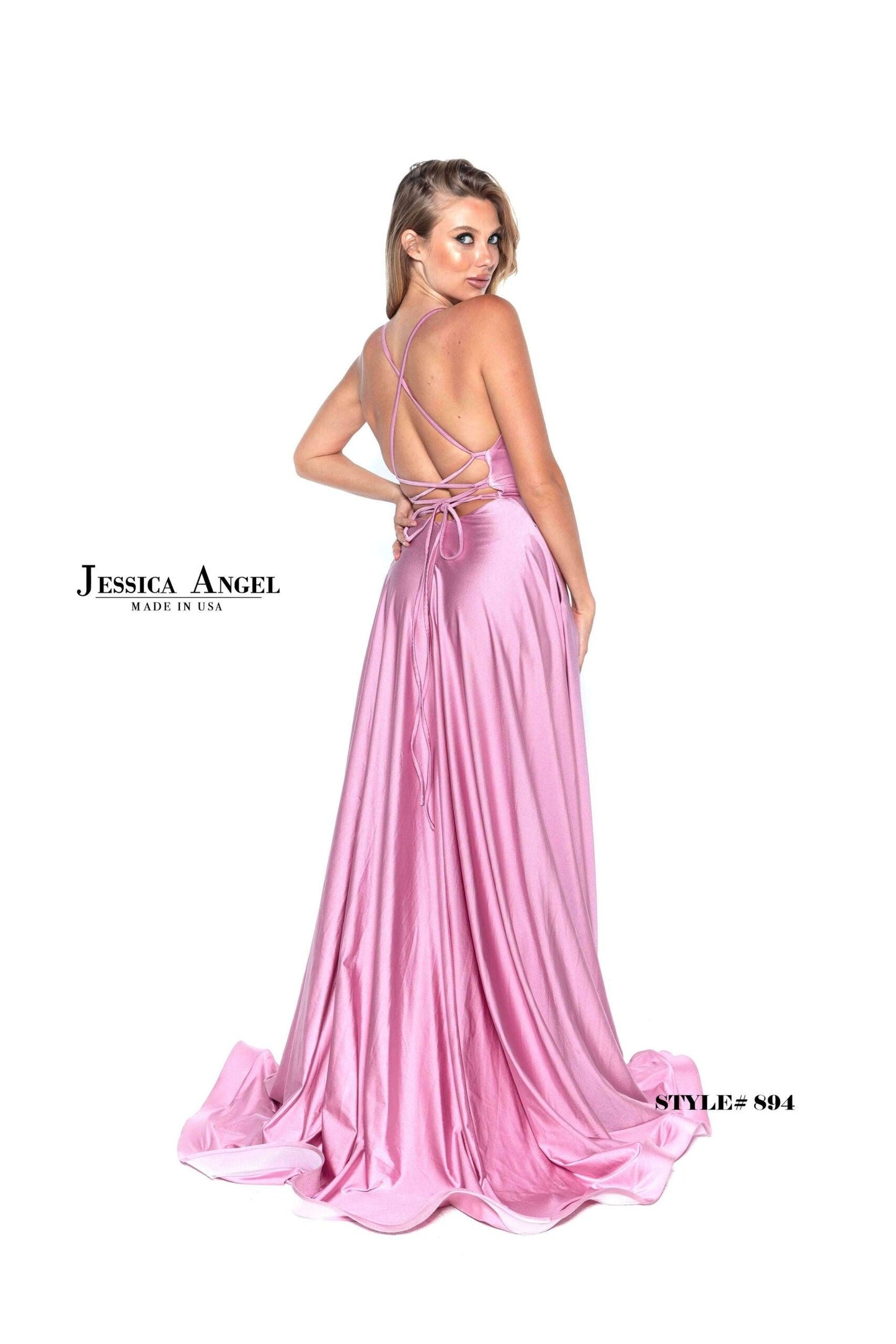 Jessica Angel Long Spaghetti Strap Prom Dress 894 - The Dress Outlet