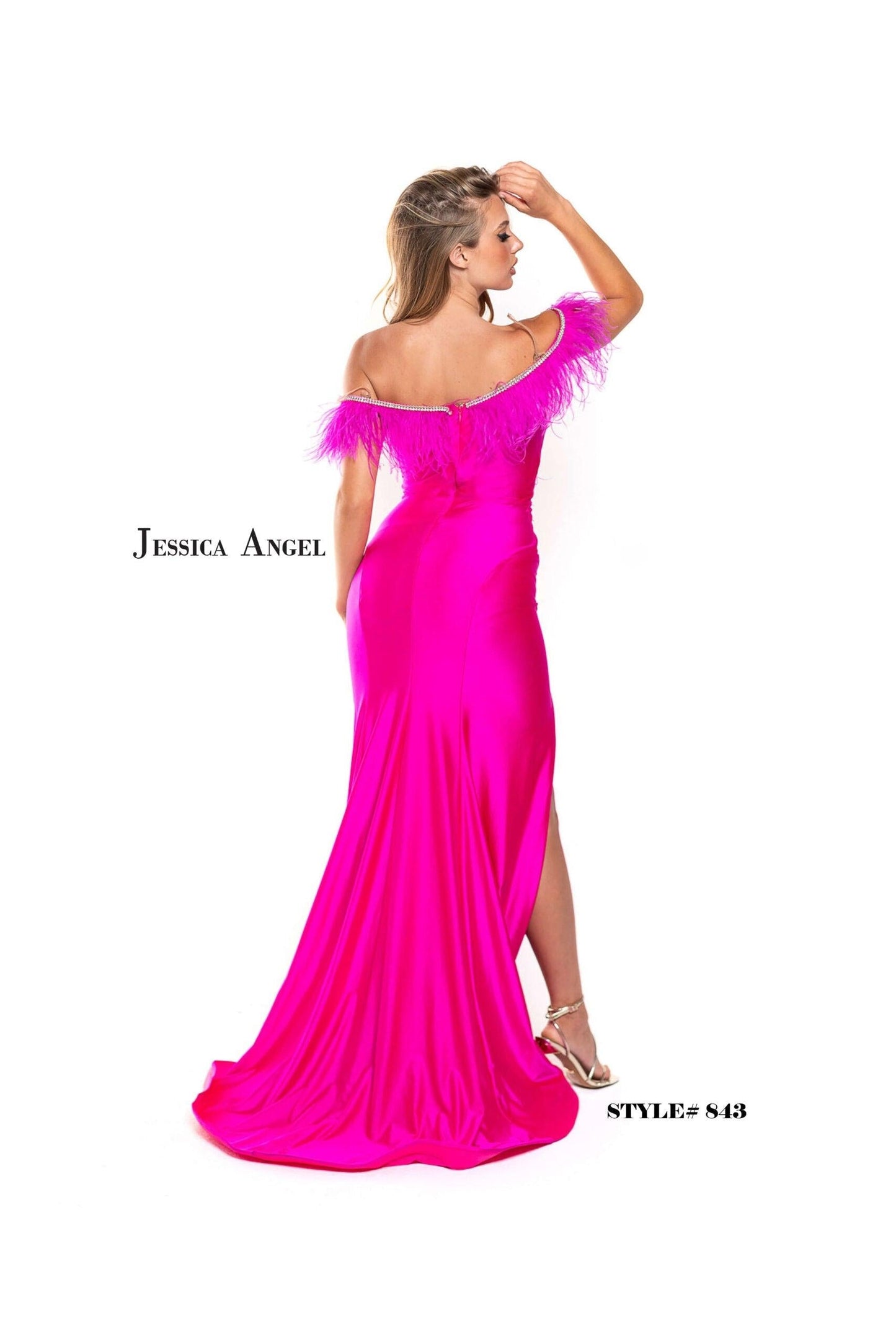 Jessica Angel Off Shoulder Long Formal Dress 843 - The Dress Outlet