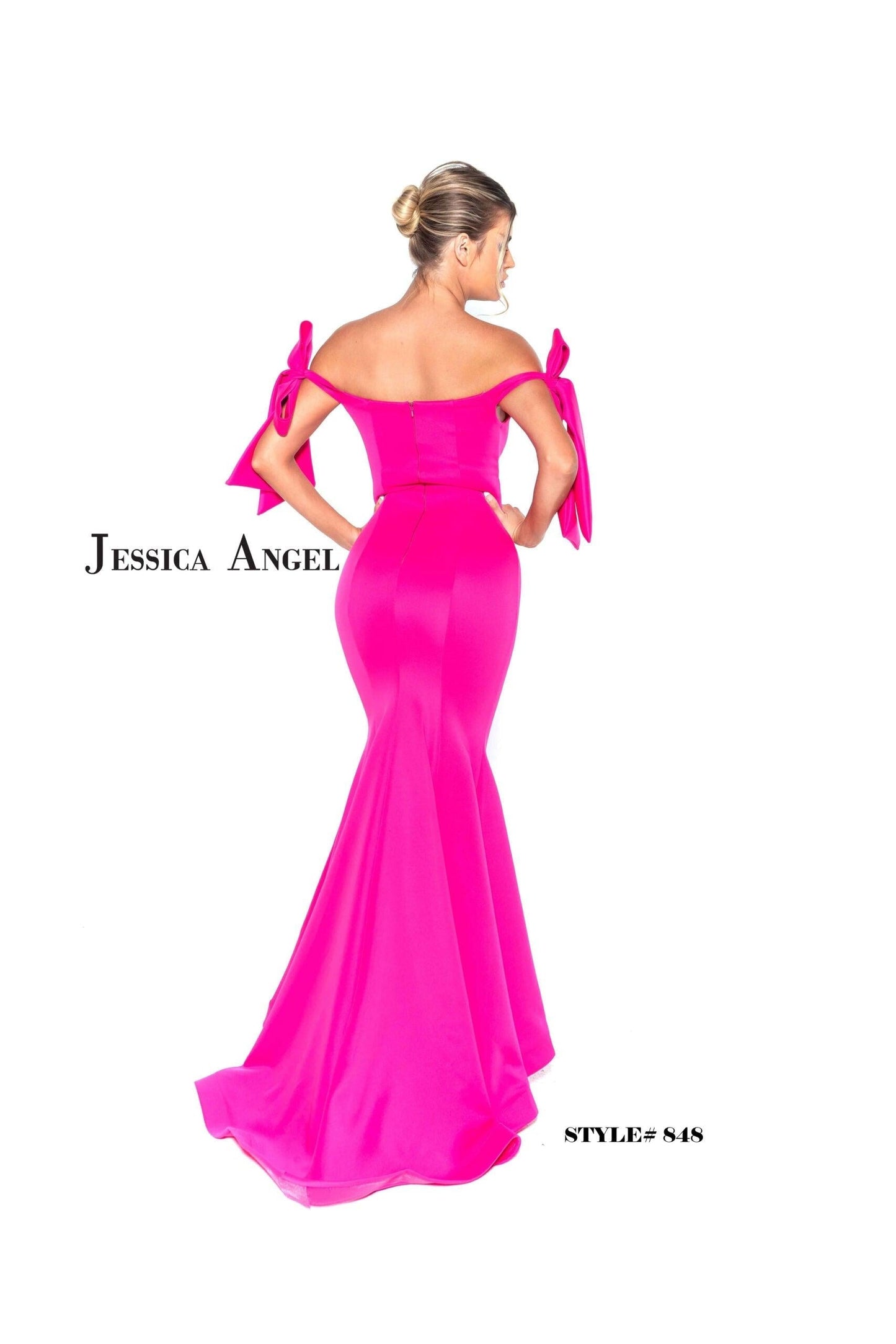 Jessica Angel Off Shoulder Long Formal Dress 848 - The Dress Outlet
