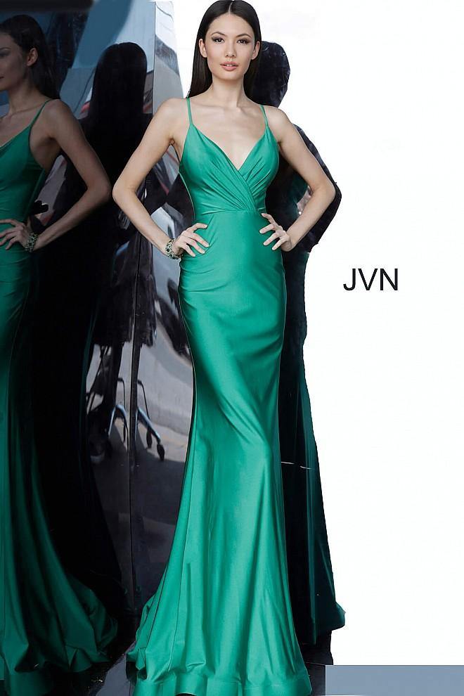 JVN By Jovani Long Prom Dress JVN00904 Hunter - The Dress Outlet Jovani