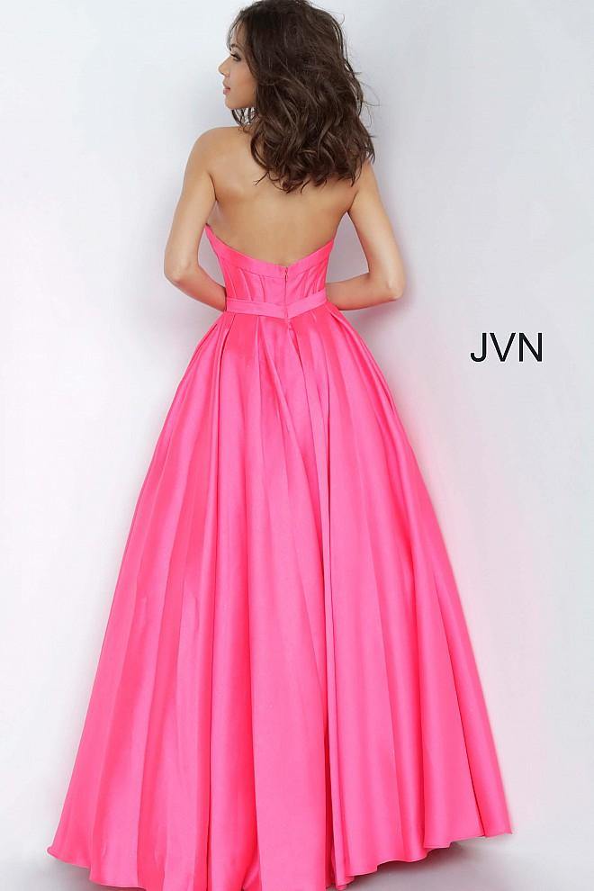 JVN By Jovani Long Prom Ball Gown JVN1080 Hot Pink - The Dress Outlet Jovani