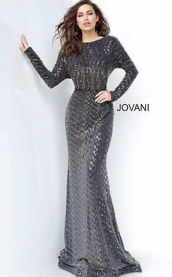 JVN By Jovani Formal Long Sleeve Dress JVN1860 - The Dress Outlet Jovani