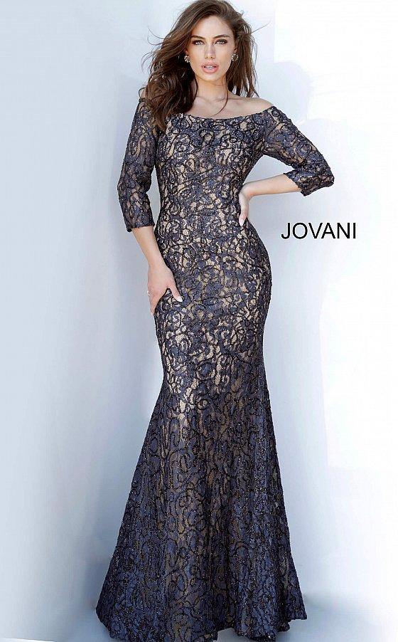 JVN By Jovani Long Formal Lace Dress JVN2900 - The Dress Outlet Jovani
