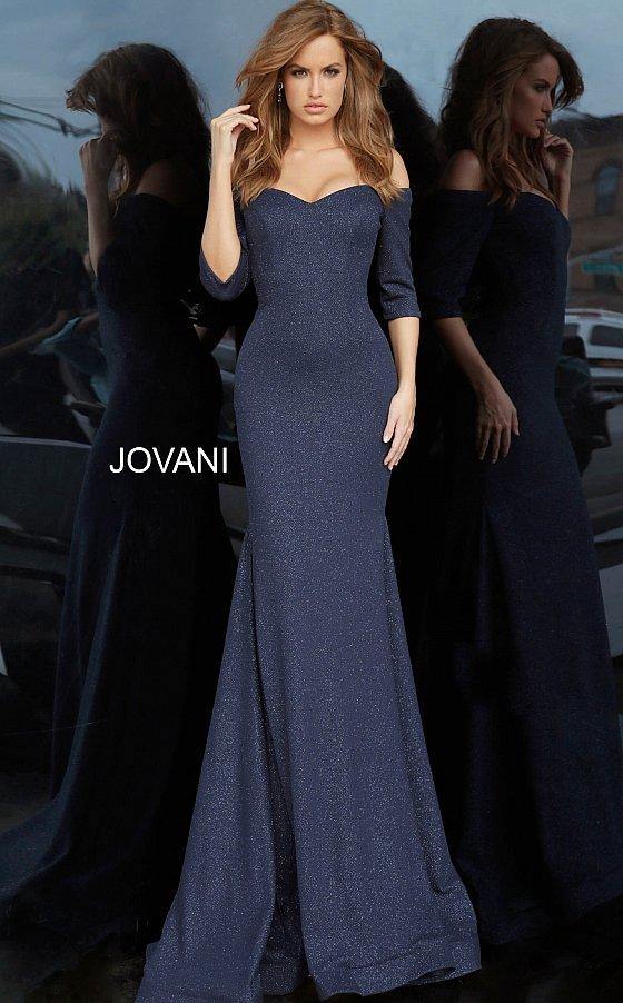 JVN By Jovani Long Formal Glitter Dress JVN2969 - The Dress Outlet Jovani
