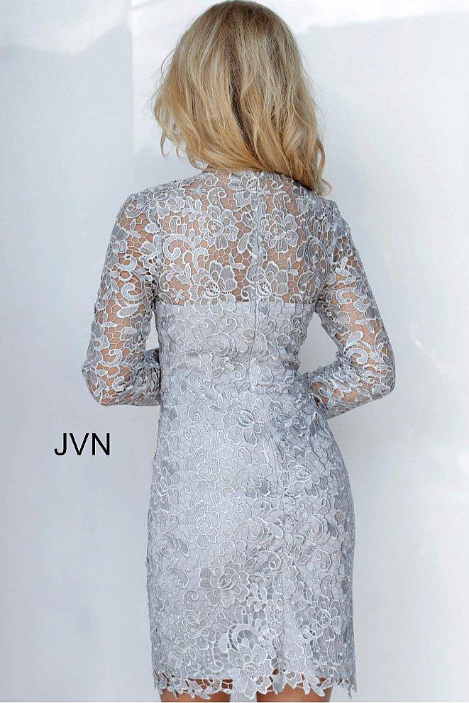 JVN By Jovani Short Cocktail Lace Dress JVN3217 - The Dress Outlet Jovani