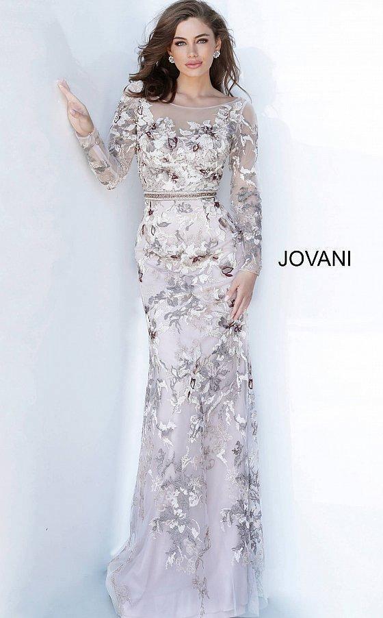 Jovani Long Formal Floral Lace Gown Sale 00818 - The Dress Outlet