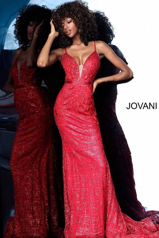 Jovani Prom Long Spaghetti Strap Formal Dress 62517 - The Dress Outlet