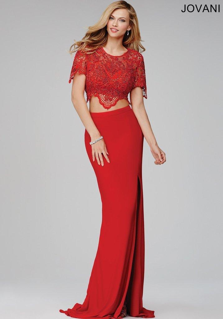 Jovani Two Piece Long Fitted Gown 28428 - The Dress Outlet