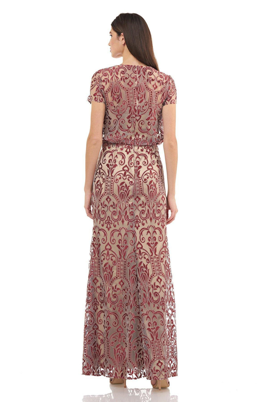 JS Collections Long Formal Blouson Dress 866967 - The Dress Outlet