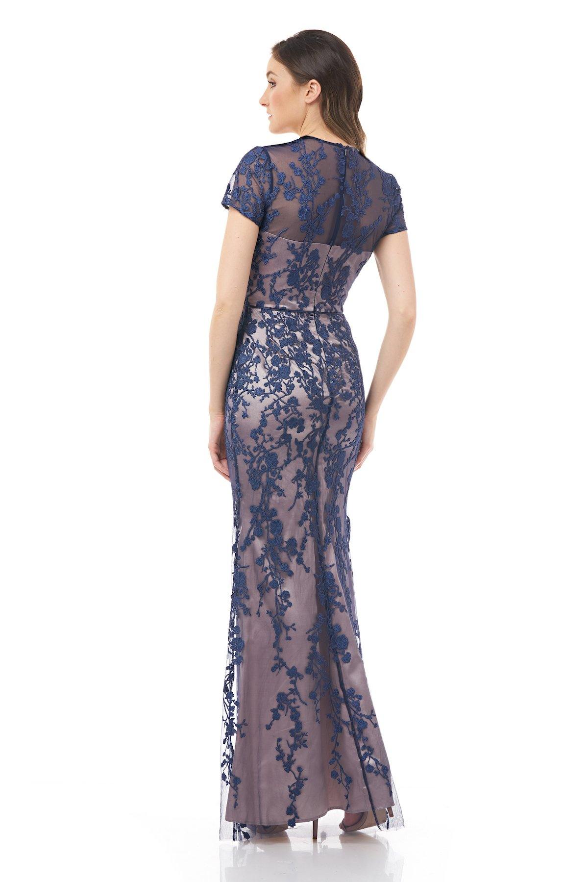 JS Collections Long Formal Short Sleeve Dress 866938 - The Dress Outlet