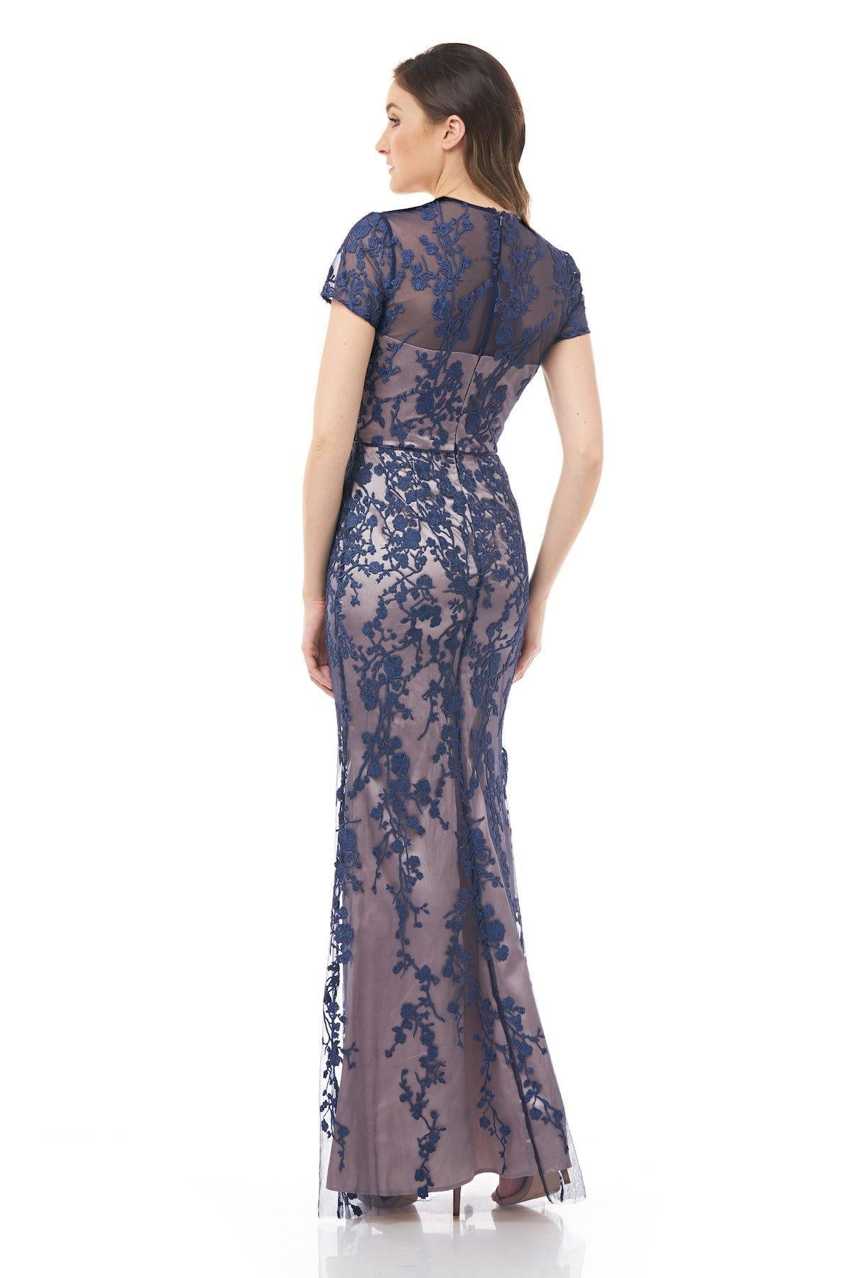 JS Collections Long Formal Short Sleeve Dress 866938 - The Dress Outlet