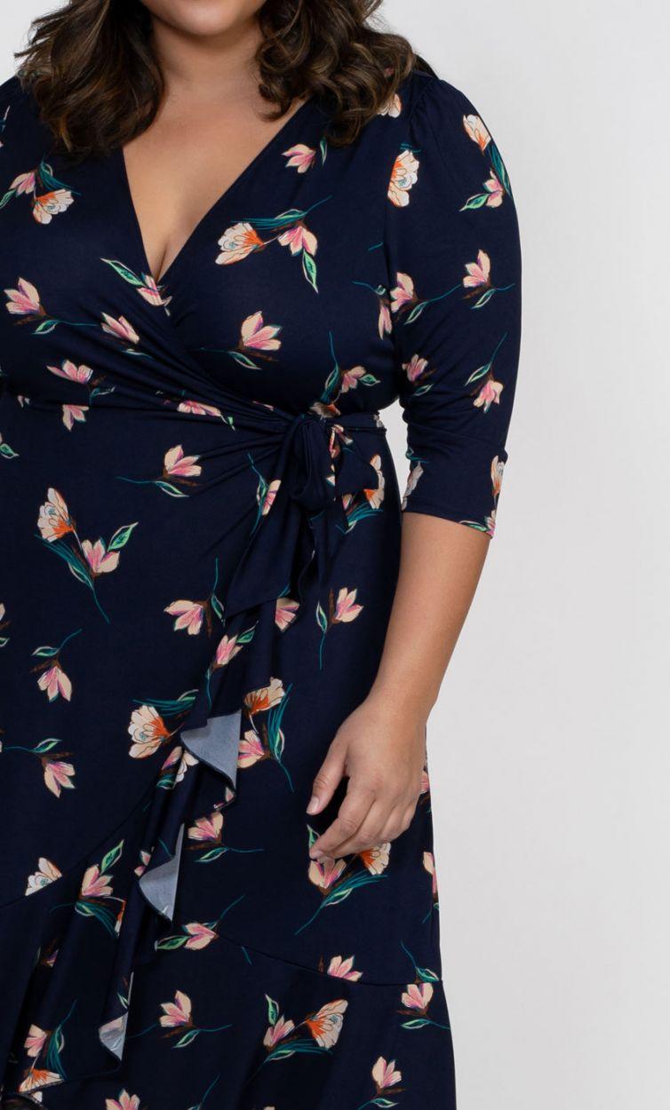 Kiyonna Flirty Flounce Wrap Dress - The Dress Outlet Kiyonna