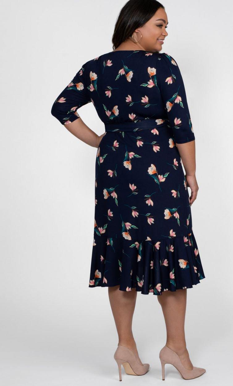 Kiyonna Flirty Flounce Wrap Dress - The Dress Outlet Kiyonna