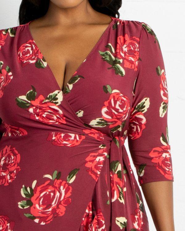 Kiyonna Flirty Flounce Wrap Dress - The Dress Outlet