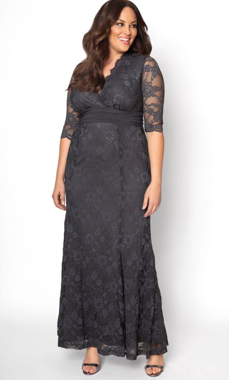 Kiyonna Screen Siren Lace Long Dress - The Dress Outlet Kiyonna